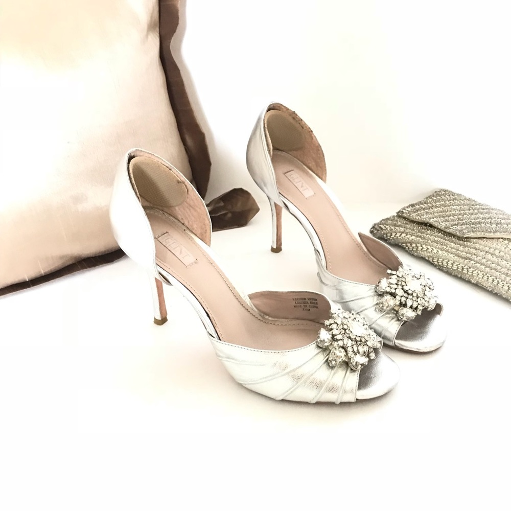 GLINT Open Toe‎ Heels Jeweled Rhinestones